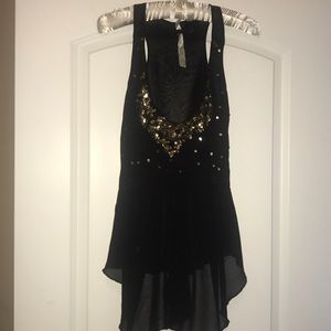 BKE Boutique Gold Sequin Tank